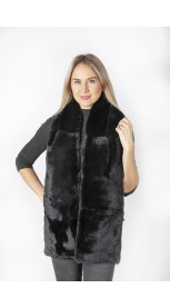 Black rex fur scarf